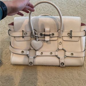 Elegant White and Pink Women's Bag